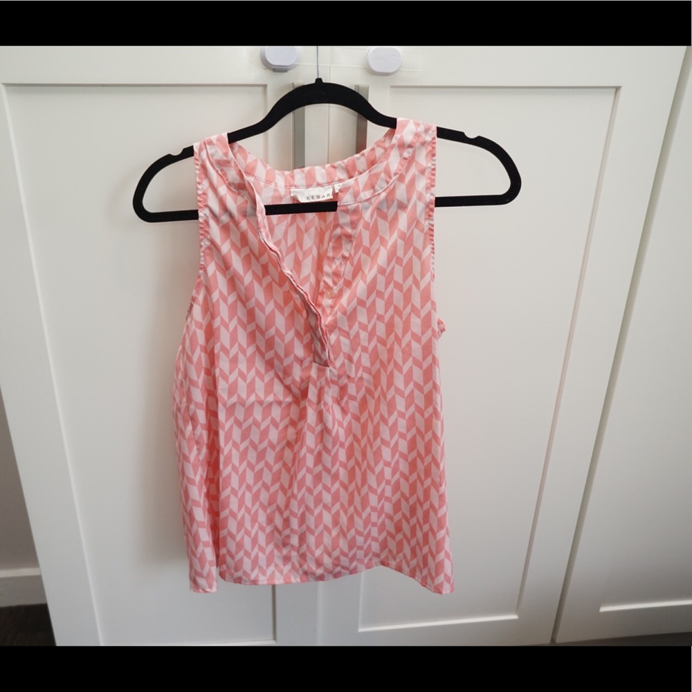 Pink chevron sleeveless blouse